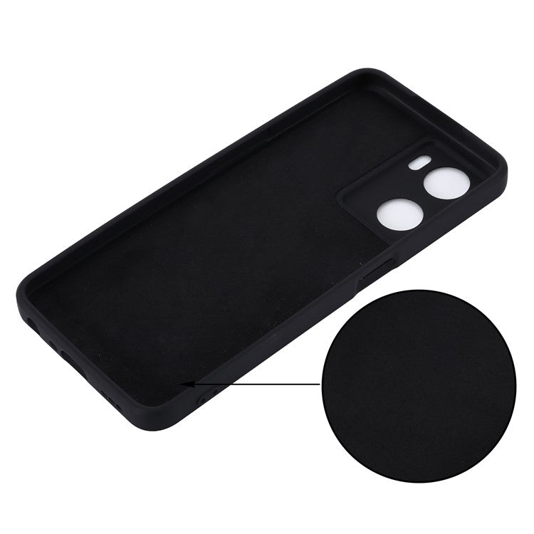 For OnePlus Nord N20 SE 4G Case Anti-Scratch Liquid Silicone Phone Cover with Hand Strap - Black