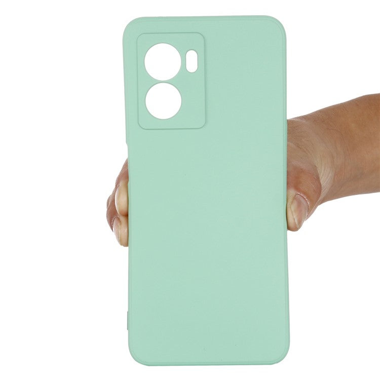 For OnePlus Nord N300 5G Case Liquid Silicone Slim Phone Cover with Wrist Strap - Green