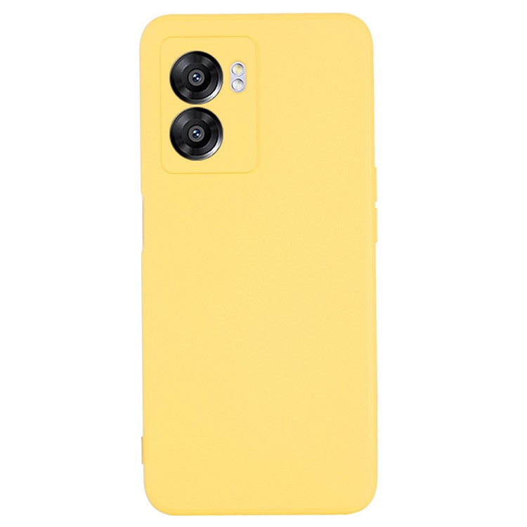 For OnePlus Nord N300 5G Case Liquid Silicone Slim Phone Cover with Wrist Strap - Yellow
