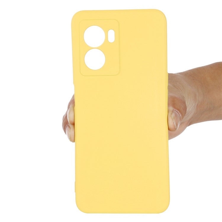 For OnePlus Nord N300 5G Case Liquid Silicone Slim Phone Cover with Wrist Strap - Yellow
