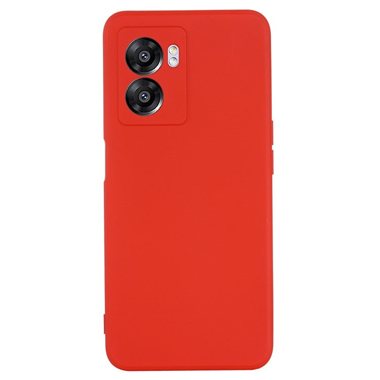 For OnePlus Nord N300 5G Case Liquid Silicone Slim Phone Cover with Wrist Strap - Red