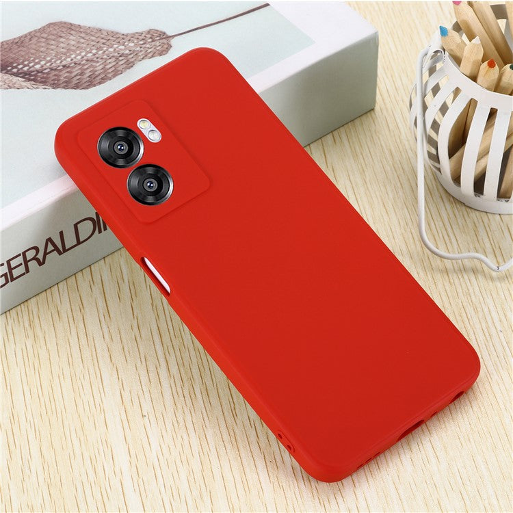 For OnePlus Nord N300 5G Case Liquid Silicone Slim Phone Cover with Wrist Strap - Red