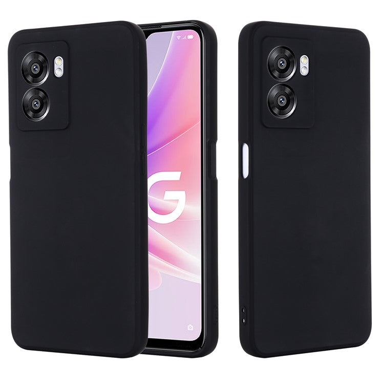 For OnePlus Nord N300 5G Case Liquid Silicone Slim Phone Cover with Wrist Strap - Black