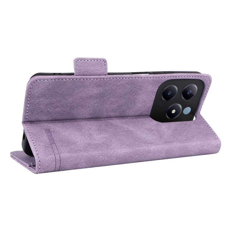 For Realme C63 4G /  C61 4G Wallet Phone Case Leather Flip Cover Hardware Decor - Purple