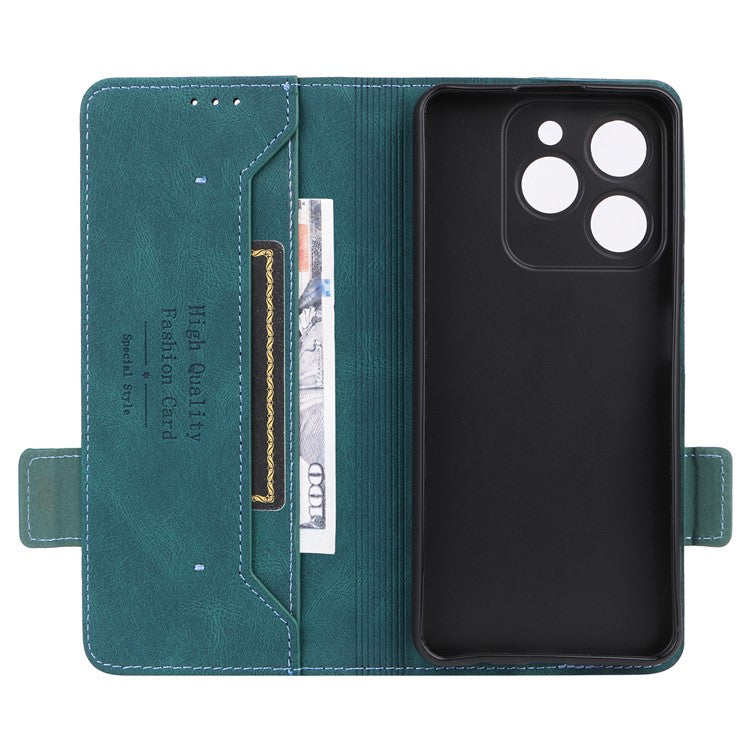 For Realme C63 4G /  C61 4G Wallet Phone Case Leather Flip Cover Hardware Decor - Blue