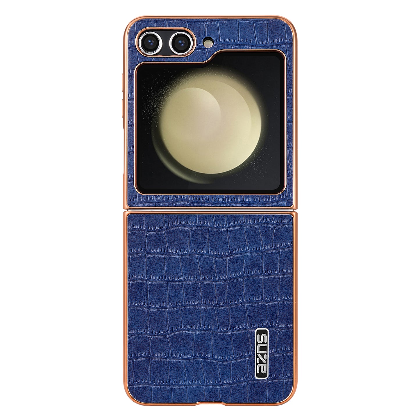 AZNS For Samsung Galaxy Z Flip6 5G Case Crocodile Pattern PU Leather Phone Cover - Blue