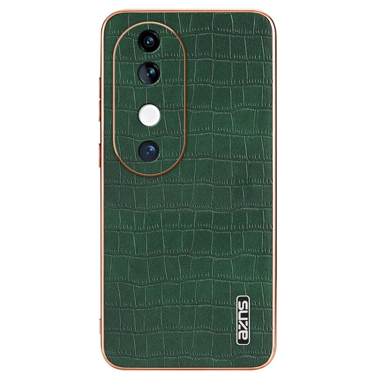 AZNS For vivo S19 5G Case PU Leather Classic Crocodile Pattern Phone Cover - Green