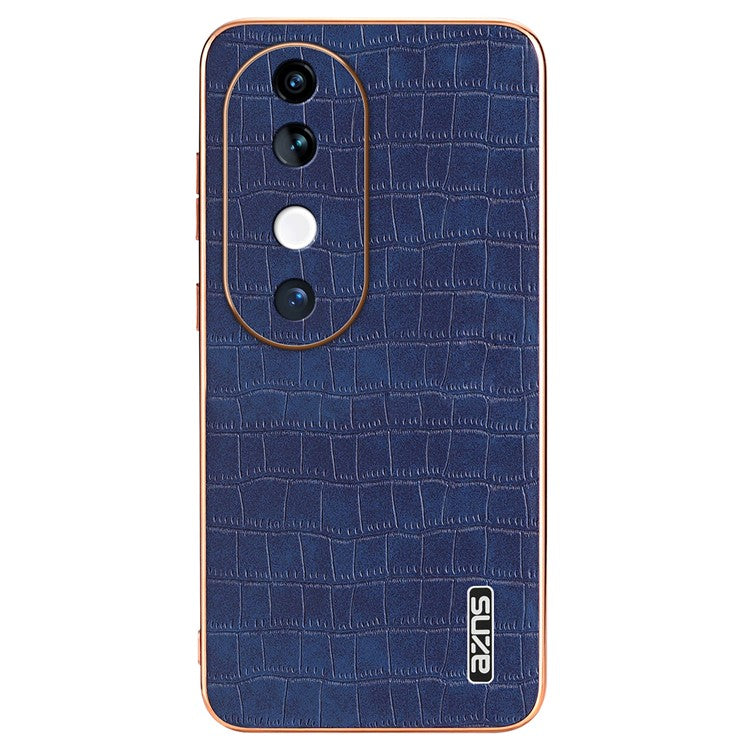 AZNS For vivo S19 5G Case PU Leather Classic Crocodile Pattern Phone Cover - Blue