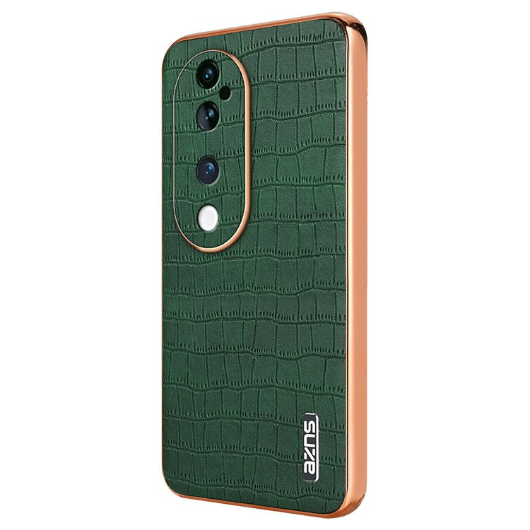 AZNS For vivo S19 Pro 5G Case PU+TPU Electroplating Phone Cover Crocodile Texture - Green