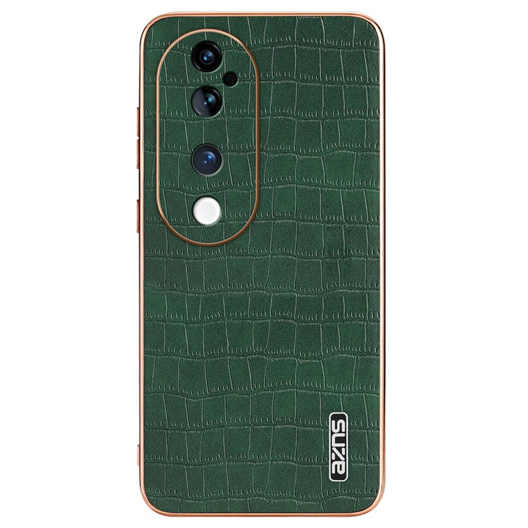 AZNS For vivo S19 Pro 5G Case PU+TPU Electroplating Phone Cover Crocodile Texture - Green