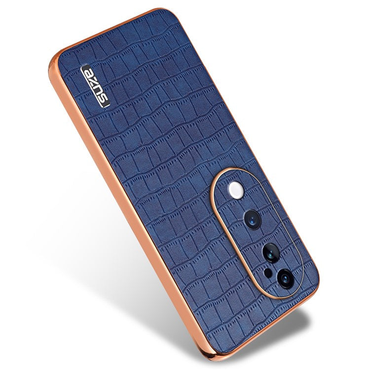 AZNS For vivo S19 Pro 5G Case PU+TPU Electroplating Phone Cover Crocodile Texture - Blue