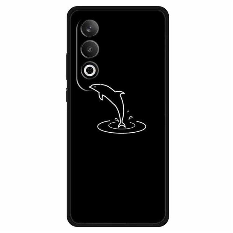 For OnePlus Nord CE4 5G / Oppo K12 Case Shockproof TPU Phone Cover Line Pattern Design - Whale