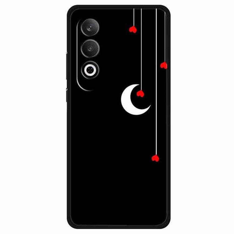 For OnePlus Nord CE4 5G / Oppo K12 TPU Case Pattern Printed Anti-Drop Phone Cover - Hearts and Moon