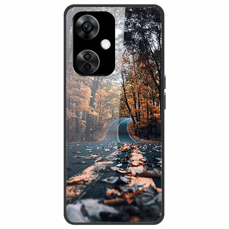For OnePlus Nord CE3 5G Case Pattern Printing Tempered Glass Cell Phone Cover - Forest Path