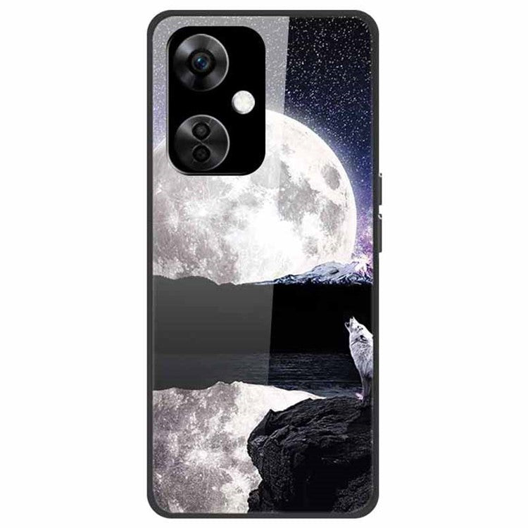 For OnePlus Nord CE3 5G Pattern Case TPU Tempered Glass Shockproof Phone Cover - Wolf and Earth