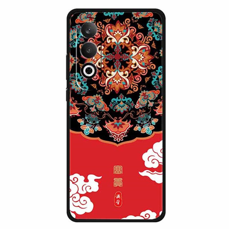 For OnePlus Nord CE4 5G / Oppo K12 Case Unique Pattern Slim TPU Phone Cover - Richness / Red