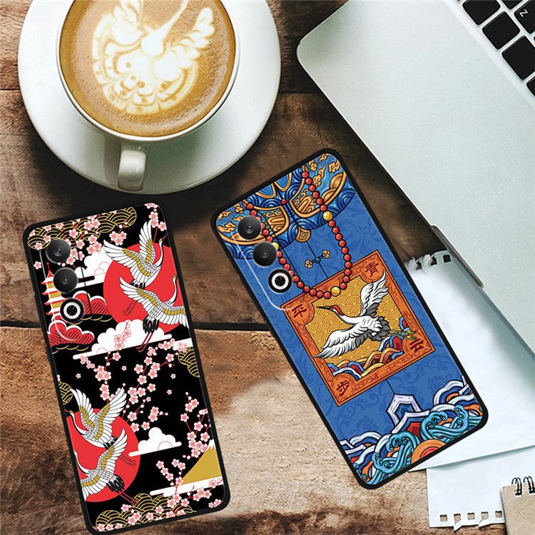For OnePlus Nord CE4 5G / Oppo K12 Case Unique Pattern Slim TPU Phone Cover - Floral Cluster / Dragon