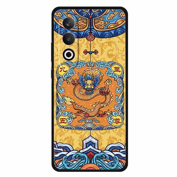 For OnePlus Nord CE4 5G / Oppo K12 Case Unique Pattern Slim TPU Phone Cover - Emperor and Dragon