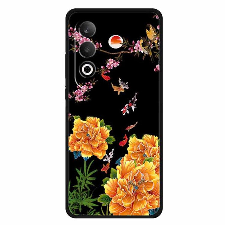 For OnePlus Nord CE4 5G / Oppo K12 Case Unique Pattern Slim TPU Phone Cover - Flower and Fish