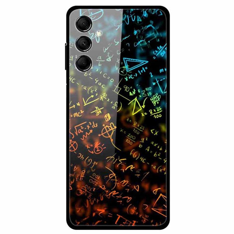 For Samsung Galaxy M14 5G Cell Phone Case Pattern Print Tempered Glass+TPU Cover - Formula