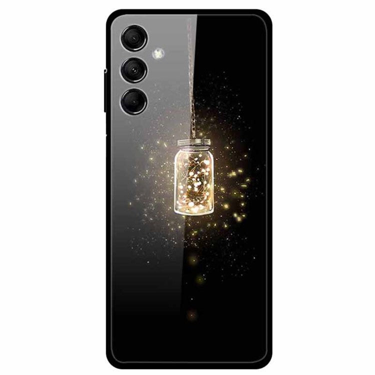 For Samsung Galaxy M14 5G Case Pattern Print Tempered Glass+TPU Anti-scratch Phone Cover - Filament