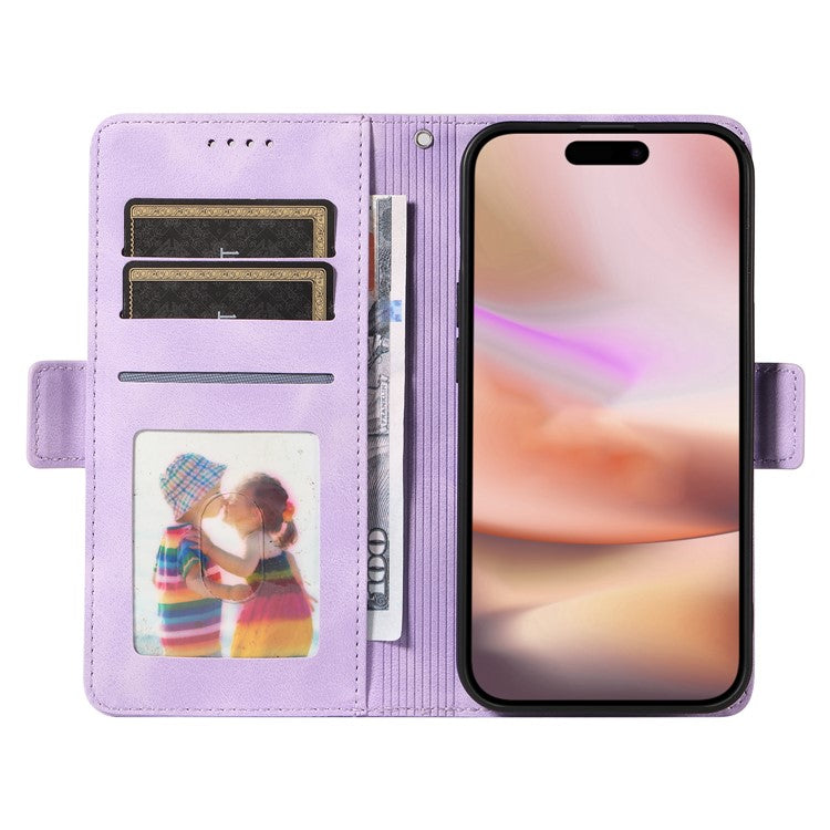 For iPhone 16 Plus Case Rhombus Starry PU Leather Protective Phone Cover -  Purple