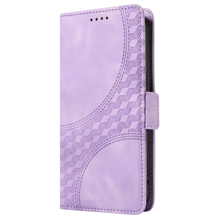 For iPhone 16 Plus Case Rhombus Starry PU Leather Protective Phone Cover -  Purple