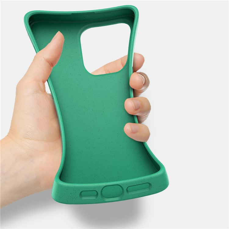 For iPhone 16 Pro Case Wheat Straw TPU Biodegradable Plant Phone Cover - Dark Blue