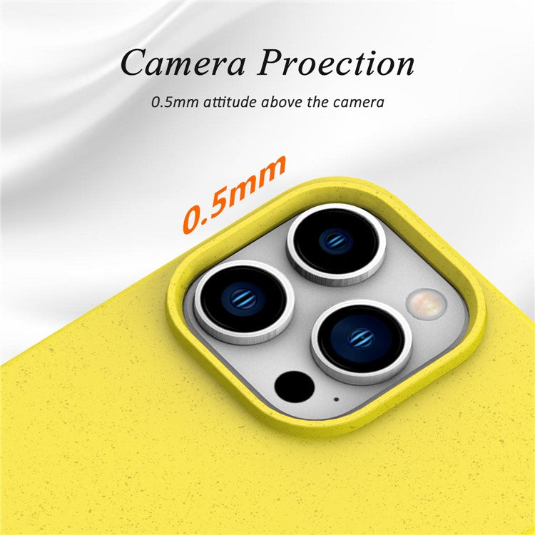 For iPhone 16 Pro Case Wheat Straw TPU Biodegradable Plant Phone Cover - Dark Blue