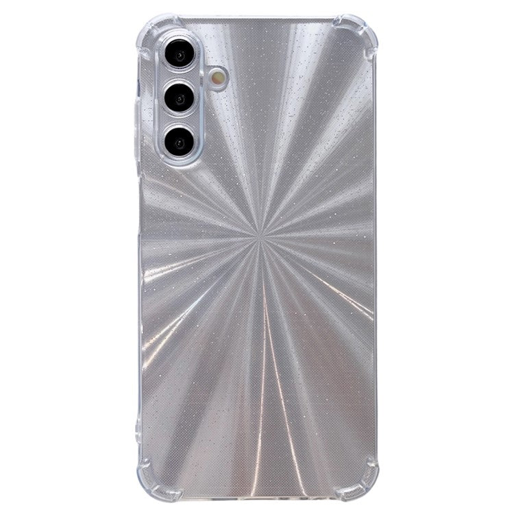 For Samsung Galaxy A54 5G Case Corners Airbag Anti-Fall TPU Phone Cover with Card Paper - Aurora Silver
