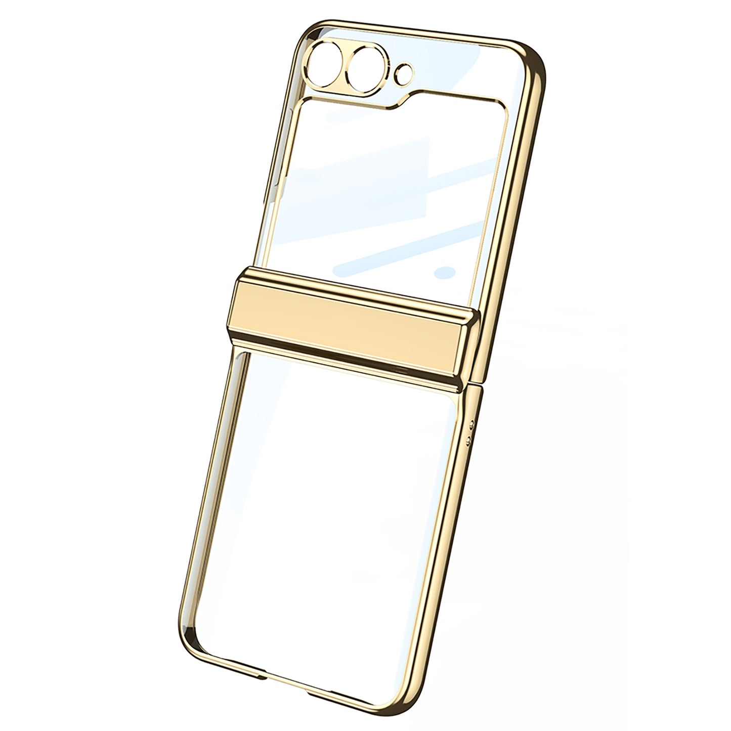 GKK For Samsung Galaxy Z Flip6 5G Case Hard PC Phone Cover with Tempered Glass Back Screen Protector - Champagne Gold