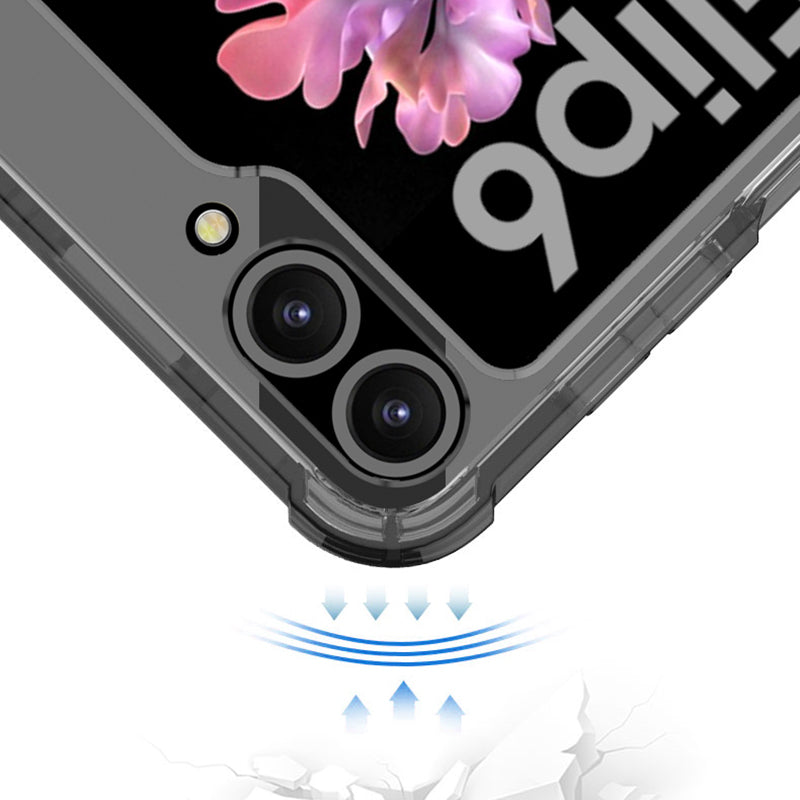 GKK For Samsung Galaxy Z Flip6 5G Case Ring Holder Kickstand TPU Phone Cover - Transparent Black