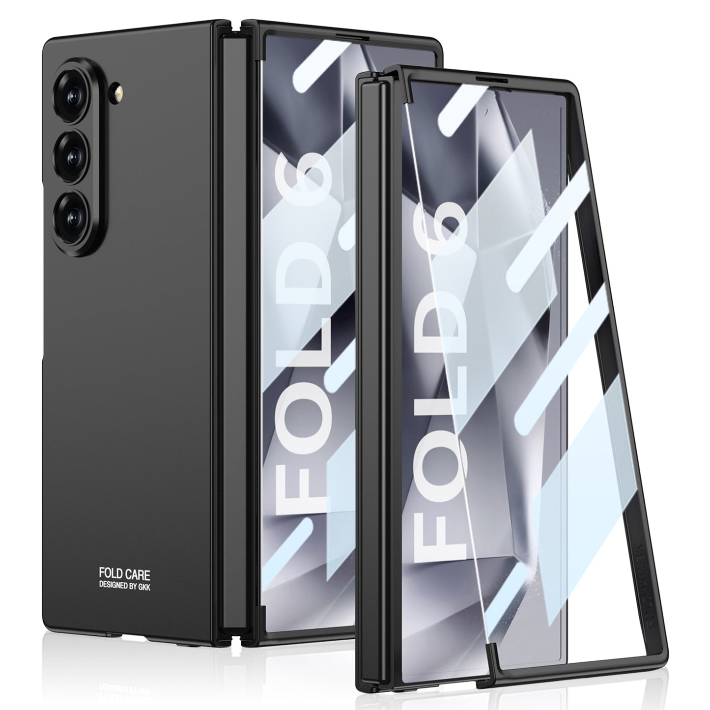 GKK For Samsung Galaxy Z Fold6 5G Case Super Slim PC Phone Cover with Screen Protector - Black