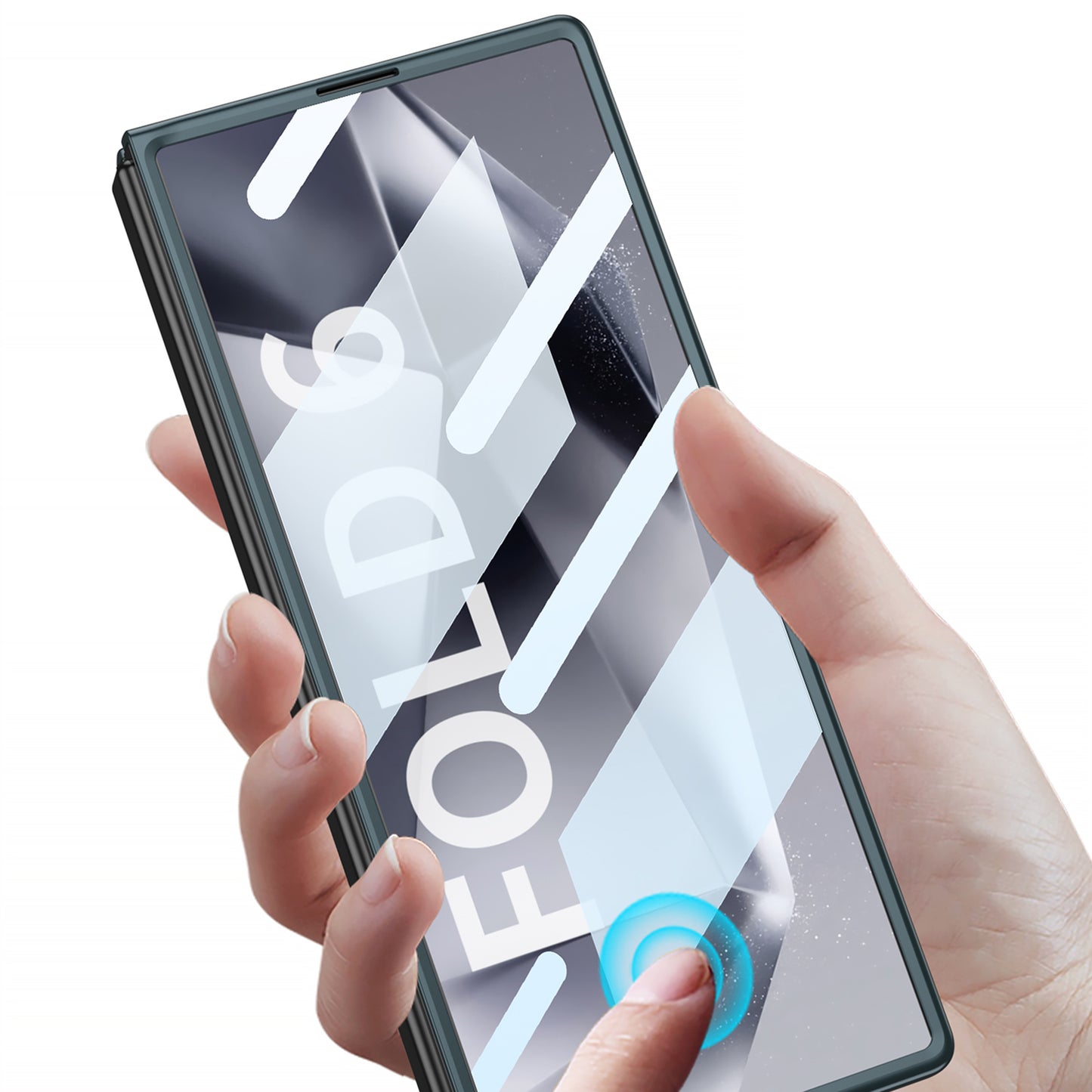 GKK For Samsung Galaxy Z Fold6 5G Case Kickstand Slim PC Phone Cover with Screen Protector - Black