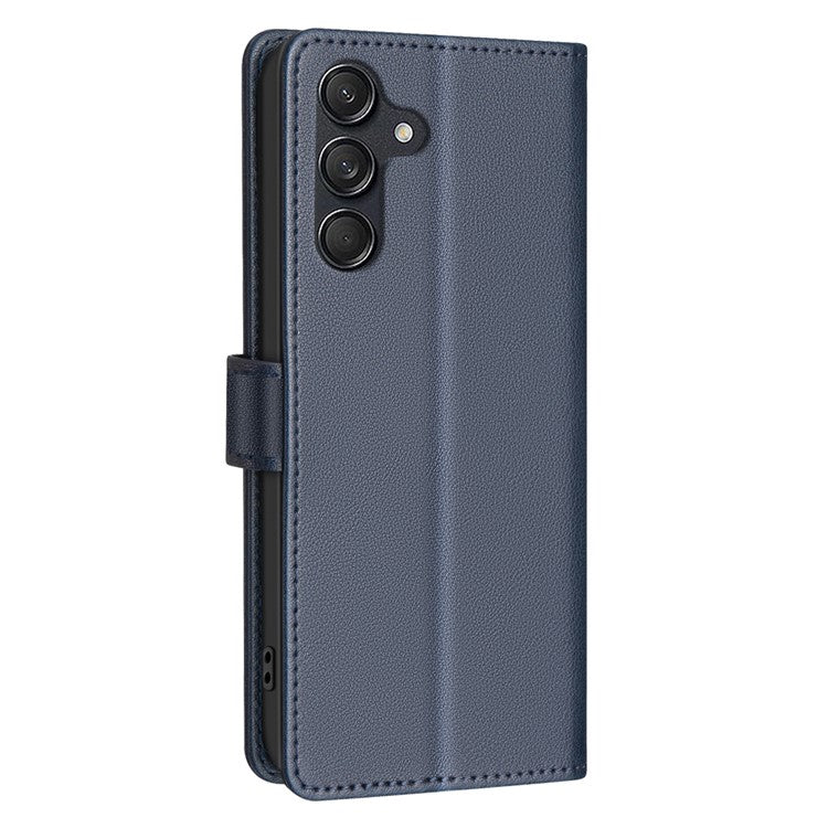 BINFEN COLOR BF32 For Samsung Galaxy A35 5G Case Litchi Texture RFID Blocking Leather Phone Cover - Blue