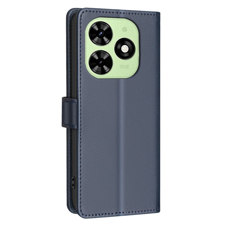 BINFEN COLOR BF32 For TECNO Pop 8 / Spark 20C / Spark Go 2024 4G Case Litchi Texture Leather Phone Cover - Blue