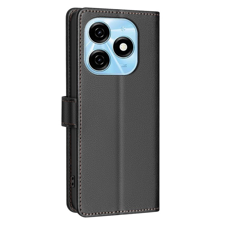 BINFEN COLOR BF32 For TECNO Spark 20 Case RFID Blocking Shockproof Leather Cover - Black