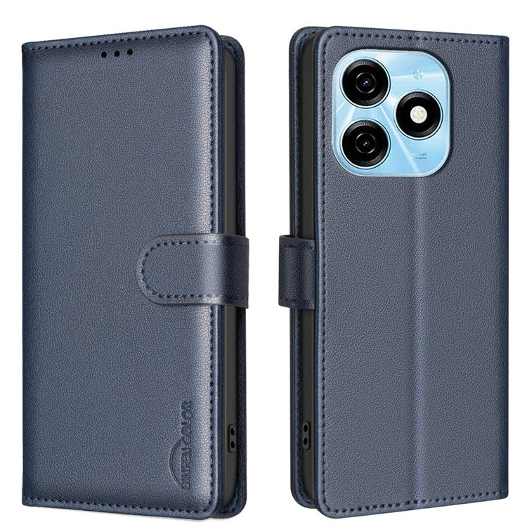 BINFEN COLOR BF32 For TECNO Spark 20 Case RFID Blocking Shockproof Leather Cover - Blue