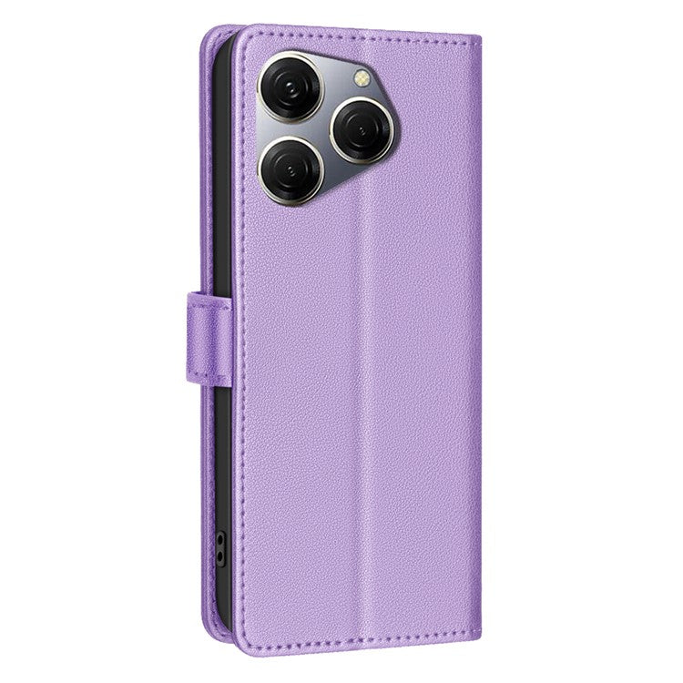 BINFEN COLOR BF32 For TECNO Spark 20 Pro Leather Case RFID Blocking Lychee Texture - Purple
