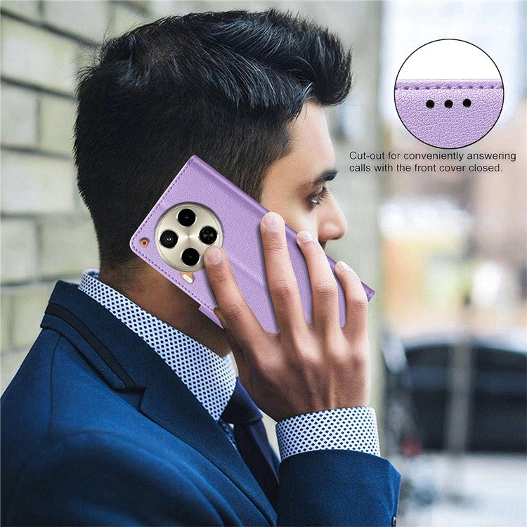BINFEN COLOR BF32 For TECNO Camon 30 4G / 5G Phone Case RFID Blocking Magnetic Clasp Leather Cover - Purple