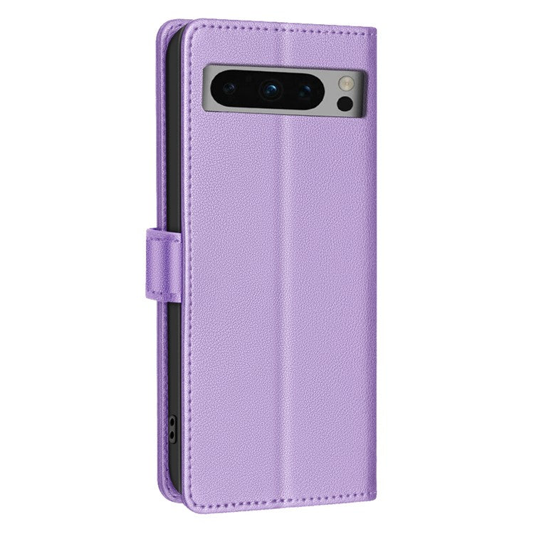 BINFEN COLOR BF32 For Google Pixel 8 Pro RFID Blocking Phone Case Litchi Texture Leather Phone Cover - Purple
