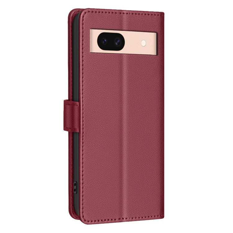 BINFEN COLOR BF32 For Google Pixel 8a Mobile Phone Case Litchi Texture RFID Blocking Leather Stand Cover - Red