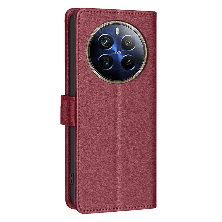 BINFEN COLOR BF32 For Realme 12 Pro+ 5G / 12 Pro 5G Phone Case Litchi Texture RFID Blocking Leather Phone Cover - Red