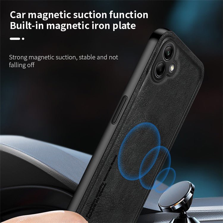 For Samsung Galaxy A05 4G Case Precise Lens Cutout Retro TPU+PU Phone Cover - Brown