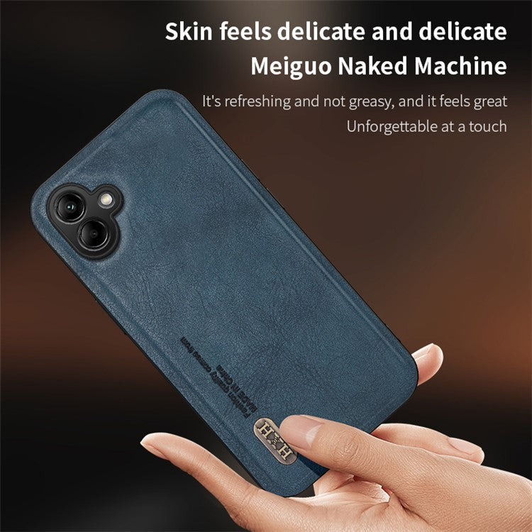 For Samsung Galaxy A05 4G Case Precise Lens Cutout Retro TPU+PU Phone Cover - Brown