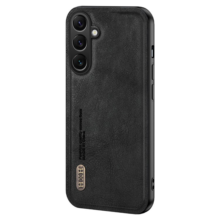 For Samsung Galaxy F15 5G Matte Phone Case TPU+PU Phone Cover Work with Magnetic Car Holder - Black
