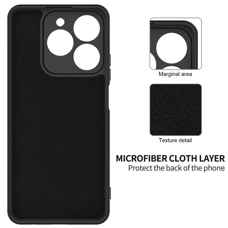 For Realme C63 4G / Narzo N63 4G Slim Case Liquid Silicone Phone Cover with Wrist Strap - Black