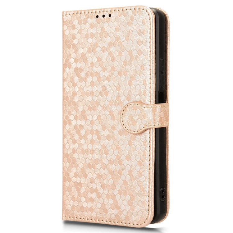 For Samsung Galaxy F55 5G / M55 5G / C55 5G Case Dot Pattern PU Leather Folio Flip Wallet Phone Cover - Rose Gold