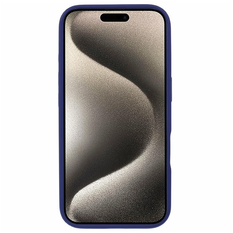 For iPhone 16 Case PC+TPU Ring Kickstand Drop-proof Phone Back Cover - Blue