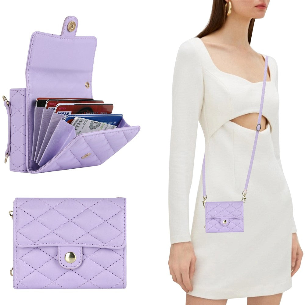 ZD 03 for Samsung Galaxy Z Flip7 FE 5G / Z Flip6 5G Case Bag Design PU Leather Crossbody Phone Cover RFID Blocking - Purple